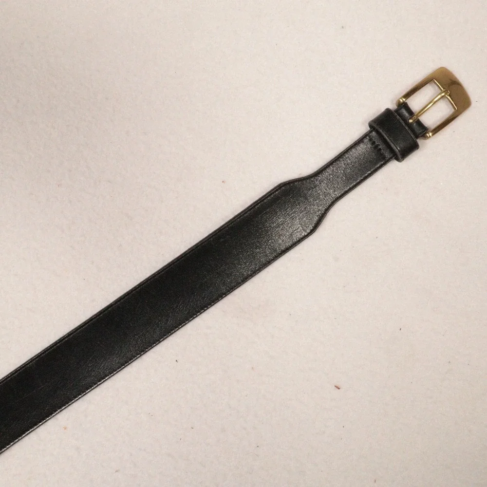 Vintage Eddie Bauer Belt‎ Aniline Glove Leather Brass Buckle Black Women M